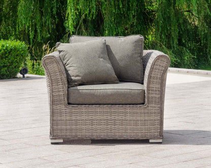 Lisbon Rattan Garden Armchair in Grey