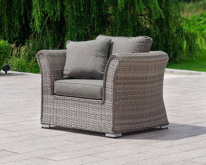Lisbon Rattan Garden Armchair in Grey