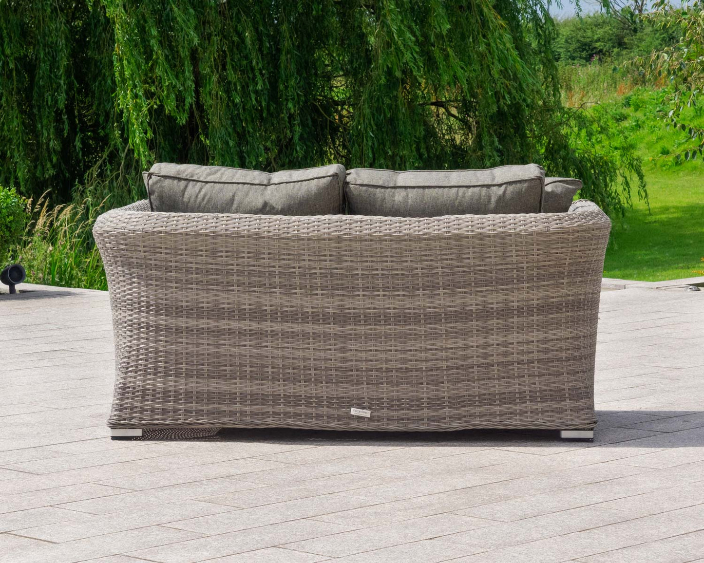 Lisbon 2 Seater Rattan Garden Sofa in Grey