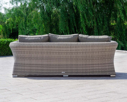 Lisbon 3 Seater Rattan Garden Sofa Set in Grey