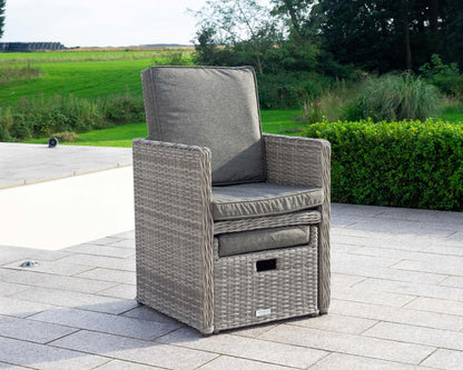 Barcelona 6 Seater Cube Set With Footstools in Grey