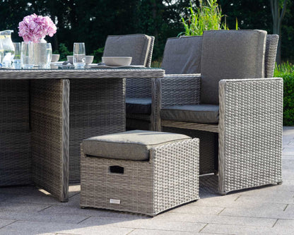 Barcelona 6 Seater Cube Set With Footstools in Grey