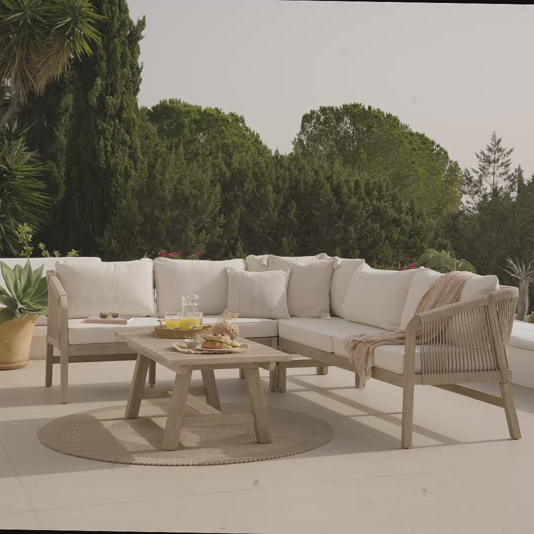 Shiro Wooden Corner Sofa Set - Laura James 