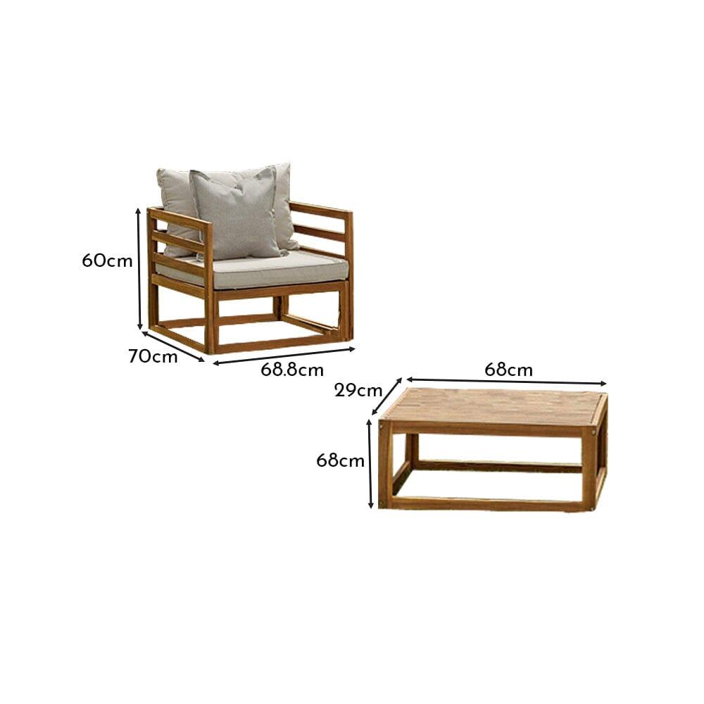 Rowan 2 Armchairs with Coffee Table