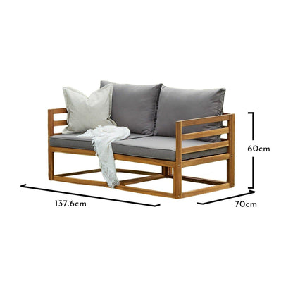 Rowan 2 Seater Wooden Garden Sofa
