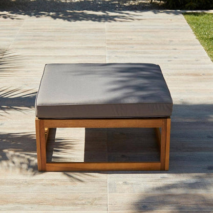 Rowan 5 Seater Wooden Garden Chaise Corner Sofa Set with Coffee Table - Grey - Laura James