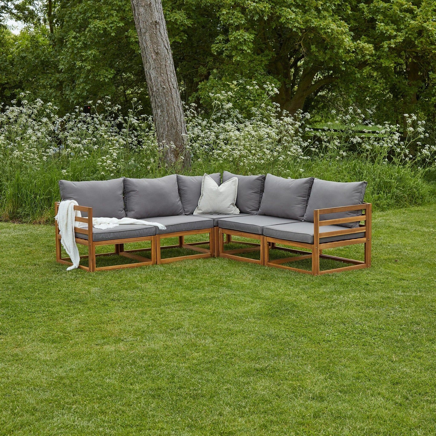 Rowan Outdoor Wooden 5 Seater Sofa - Laura James