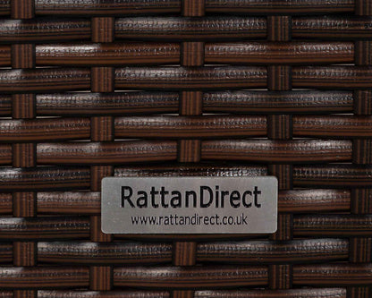 Ascot 5 Seater Rattan Garden Sofa Set in Chocolate and Cream