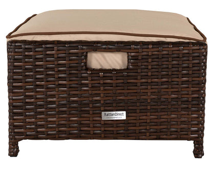 Ascot 5 Seater Rattan Garden Sofa Set in Chocolate and Cream