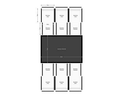 Barcelona 6 Seater Cube Set With Footstools in Black and Vanilla