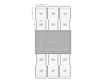 Barcelona 6 Seater Cube Set With Footstools in Grey