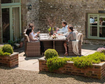 Barcelona 6 Seater Cube Set in Truffle Brown and Cream