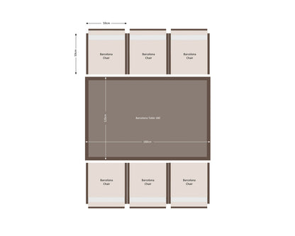 Barcelona 6 Seater Cube Set in Truffle Brown and Cream