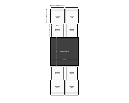 Barcelona 4 Seater Cube Set With Footstools in Black and Vanilla