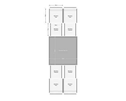 Barcelona 4 Seater Cube Set With Footstools in Grey