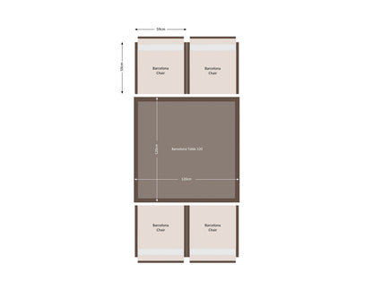 Barcelona 4 Seater Cube Set in Truffle Brown and Cream