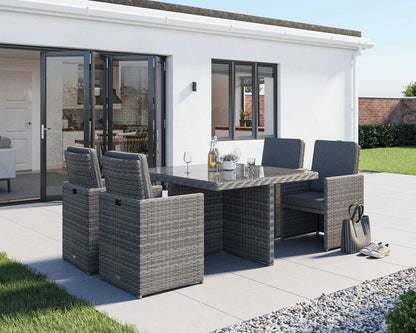 Barcelona 4 Seater Cube Set in Grey