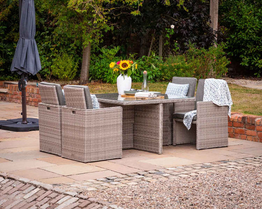 Barcelona 4 Seater Cube Set in Grey