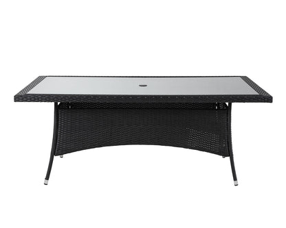 Cambridge 6 Chairs and Rectangular Dining Table Set in Black and Vanilla