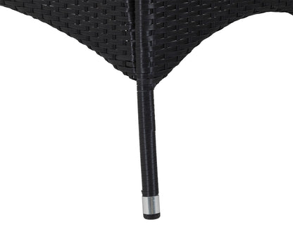 Cambridge 4 Rattan Garden Chairs and Small Rectangular Dining Table Set in Black and Vanilla