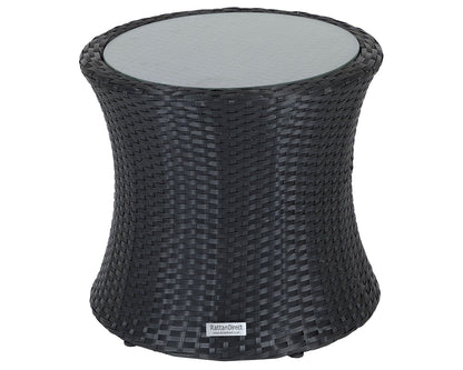 Cambridge Rattan Garden Bistro Round Set in Black and Vanilla