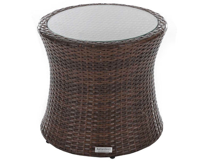 Cambridge Rattan Garden Bistro Round Set in Chocolate and Cream