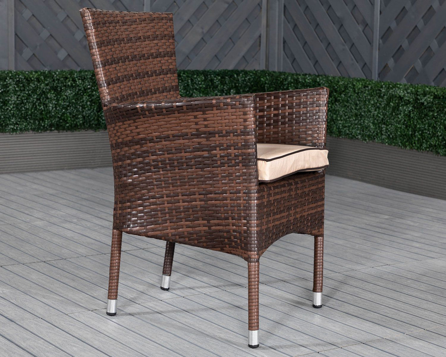 Cambridge Rattan Garden Bistro Round Set in Chocolate and Cream