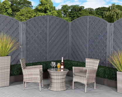 Cambridge Rattan Garden Bistro Round Set in Grey