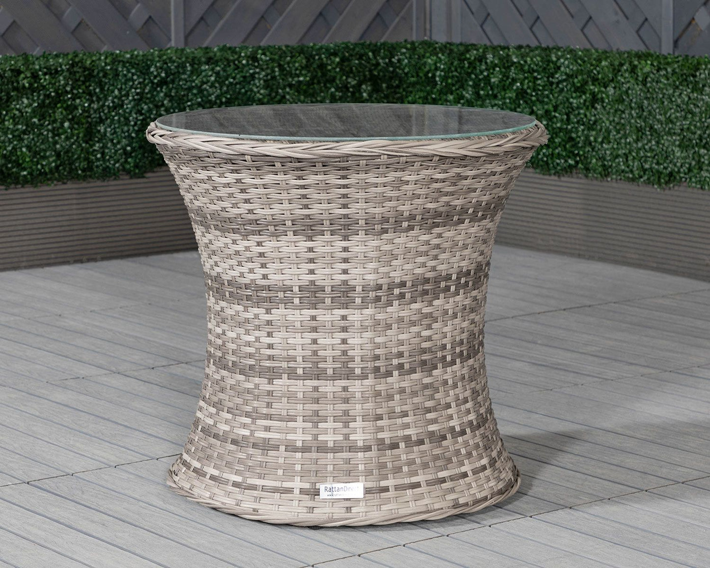 Cambridge Rattan Garden Bistro Round Set in Grey