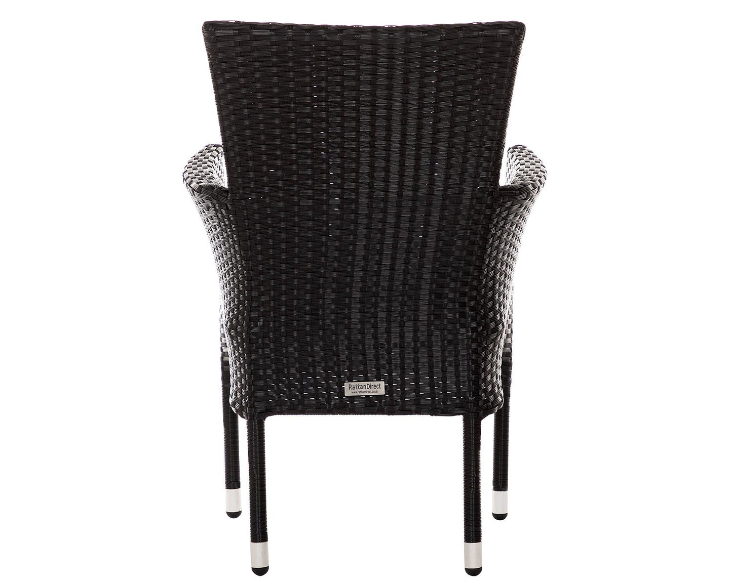 Cambridge Rattan Garden Bistro Square Set in Black and Vanilla