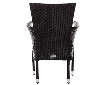 Cambridge Rattan Garden Bistro Square Set in Black and Vanilla