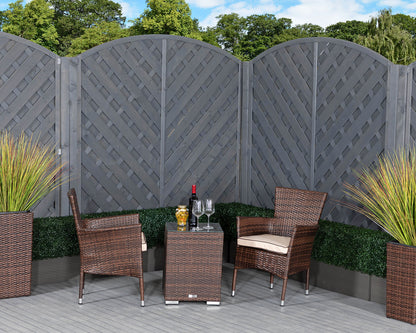 Cambridge Rattan Garden Bistro Square Set in Chocolate and Cream