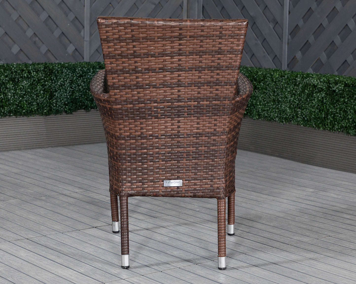 Cambridge Rattan Garden Bistro Square Set in Chocolate and Cream
