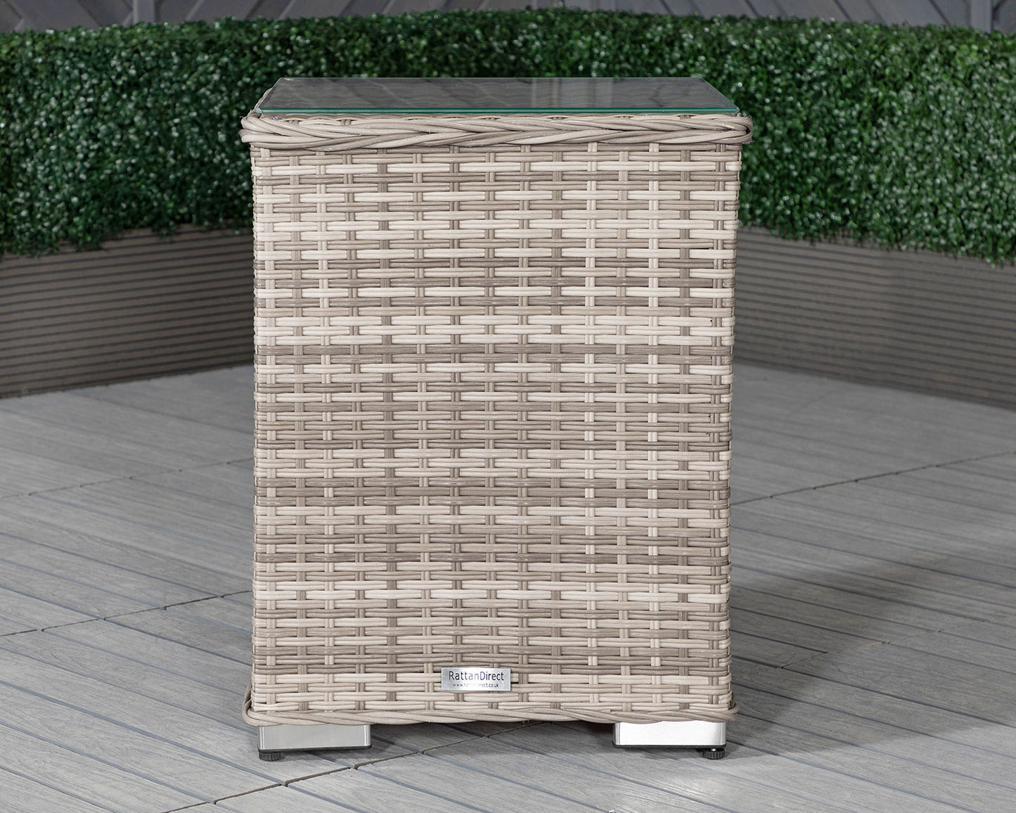 Cambridge Rattan Garden Bistro Square Set in Grey