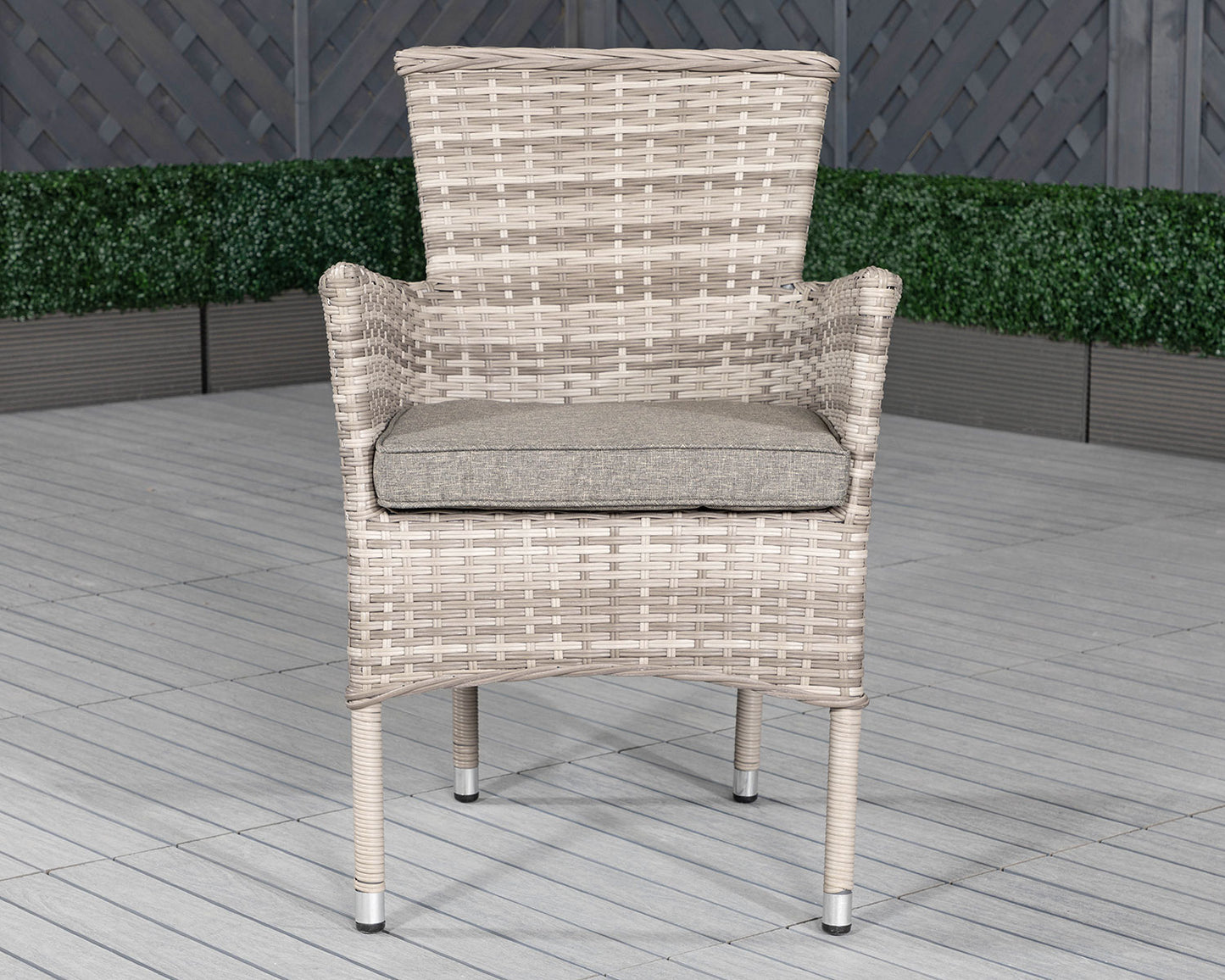 Cambridge Rattan Garden Bistro Square Set in Grey