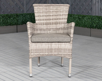 Cambridge Rattan Garden Bistro Round Set in Grey