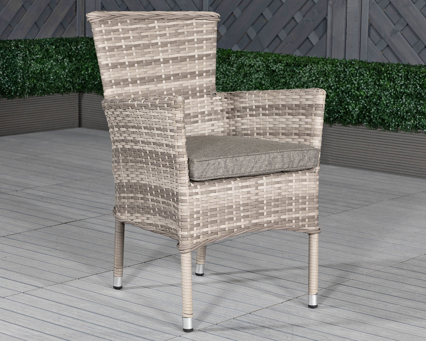 Cambridge Rattan Garden Bistro Square Set in Grey