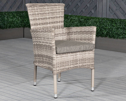 Cambridge Rattan Garden Bistro Round Set in Grey