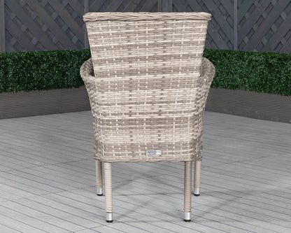 Cambridge Rattan Garden Bistro Square Set in Grey
