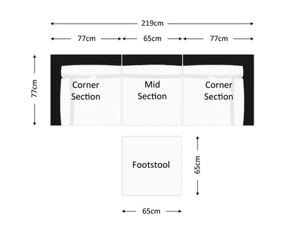 Florida 4 Piece Rattan Garden Corner Sofa Set in Black and Vanilla