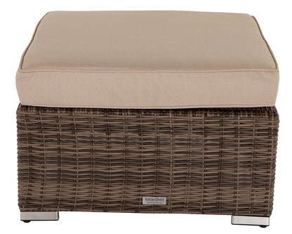 Florida 6 Piece Rattan Garden Corner Sofa Set in Premium Truffle Brown and Champagne