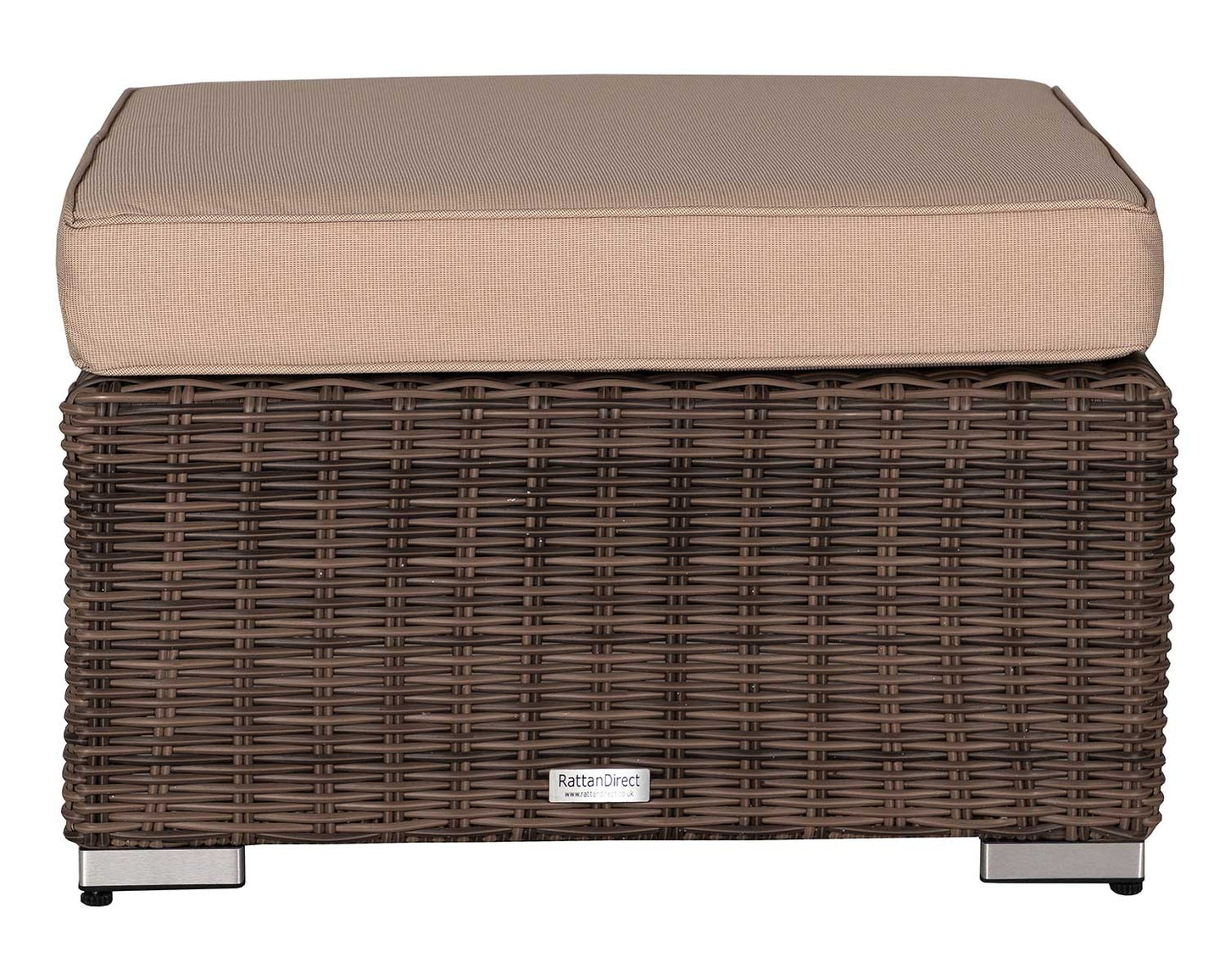 Florida 4 Piece Rattan Garden Corner Sofa Set in Premium Truffle Brown and Champagne