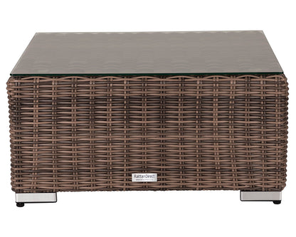 Florida 4 Piece Rattan Garden Corner Sofa Set in Premium Truffle Brown and Champagne