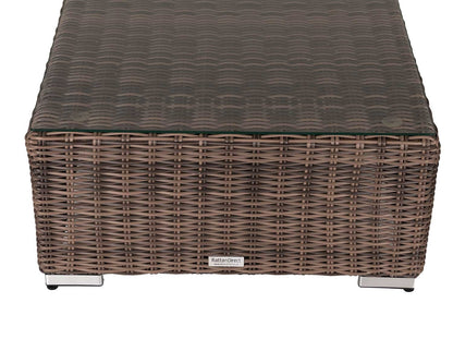 Florida 4 Piece Rattan Garden Corner Sofa Set in Premium Truffle Brown and Champagne