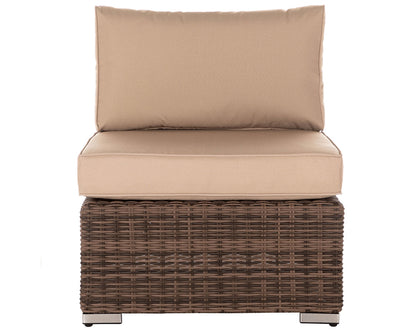 Florida 4 Piece Rattan Garden Corner Sofa Set in Premium Truffle Brown and Champagne