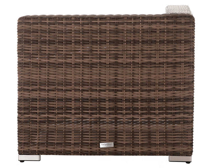 Florida 4 Piece Rattan Garden Corner Sofa Set in Premium Truffle Brown and Champagne