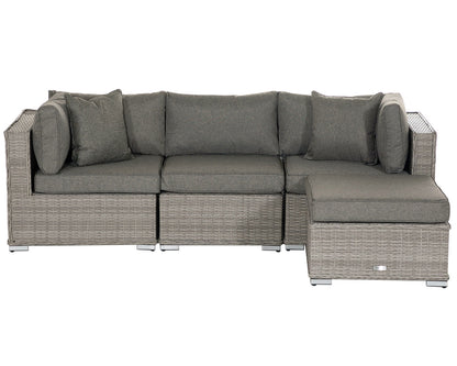 Florida 4 Piece Rattan Garden Corner Sofa Set in Grey