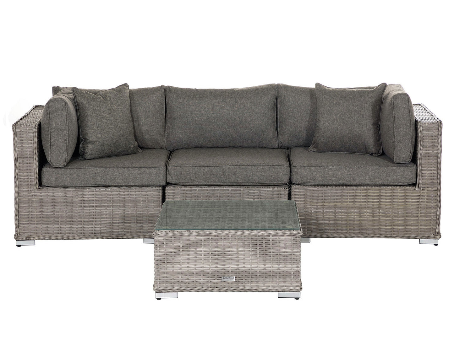 Florida 4 Piece Rattan Garden Corner Sofa Set in Grey