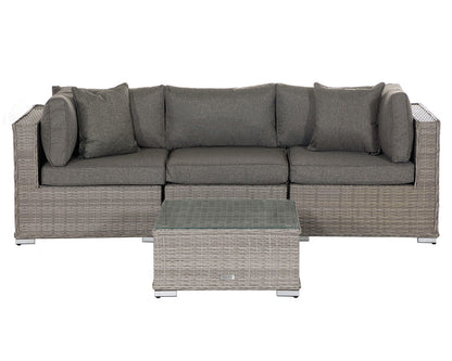 Florida 4 Piece Rattan Garden Corner Sofa Set in Grey