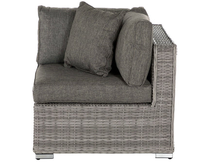 Florida 6 Piece Angled Rattan Garden Corner Sofa Set in Grey
